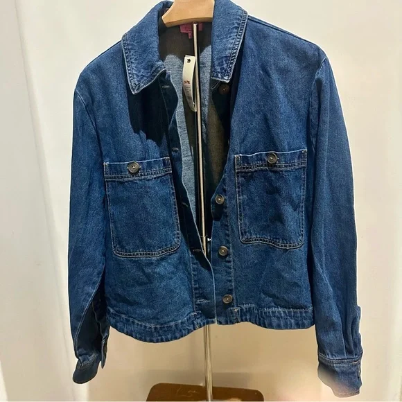 Francesca’s Oversized Denim Jacket – Dark Wash | Size S | NWT - Picture 1 of 10